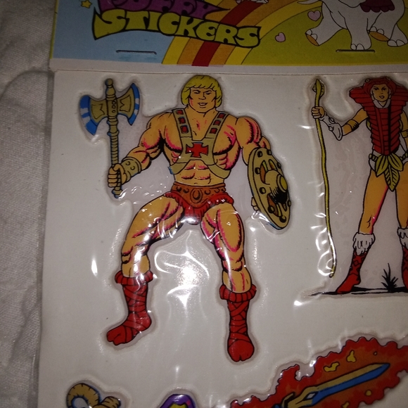 New Old Stock He-Man And The MASTERS Of The Universe Puffy Stickers Unpunched - Picture 2 of 8